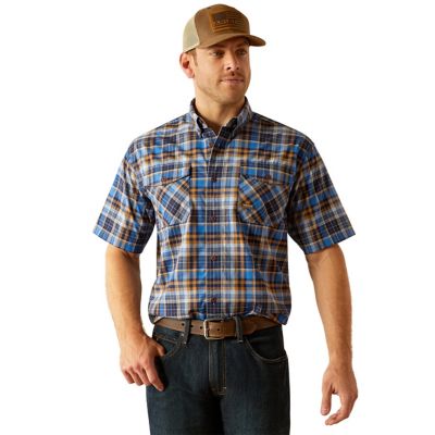 Image showing  Men's Rebar Made Tough Durastretch Collared Short-Sleeve Work Shirt