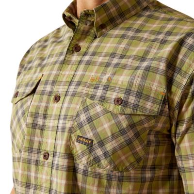 Image showing 2 th Ariat Men's Rebar Made Tough Durastretch Collared Short-Sleeve Work Shirt