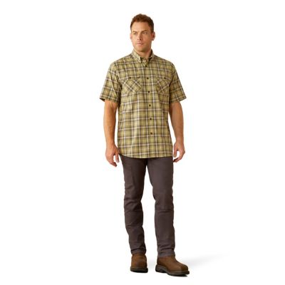 Image showing 4 th Ariat Men's Rebar Made Tough Durastretch Collared Short-Sleeve Work Shirt
