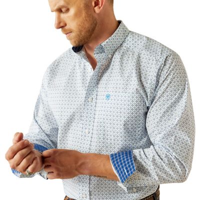 Image showing  Men's Casual Series Wrinkle-Free Baker Classic Fit Western Long-Sleeve Button-Down Shirt