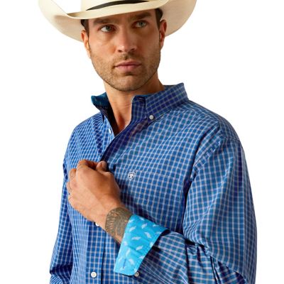 Image showing  Men's Casual Series Wrinkle-Free Blair Classic Fit Western Long-Sleeve Button-Down Shirt