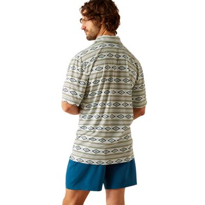 Image showing  Men's Moisture Movement Technology All Over Print Short-Sleeve Polo Shirt