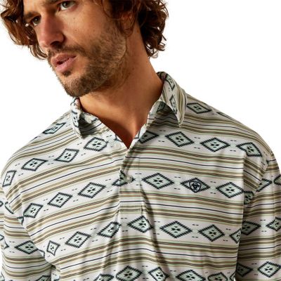 Image showing  Men's Moisture Movement Technology All Over Print Short-Sleeve Polo Shirt
