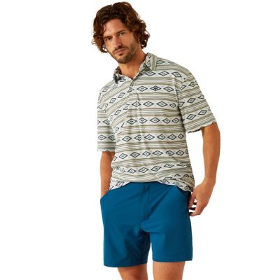 Ariat Men's Moisture Movement Technology All Over Print Short-Sleeve Polo Shirt