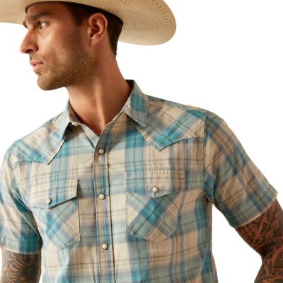 Image showing  Men's Retro Howland Western Short-Sleeve Button-Down Shirt