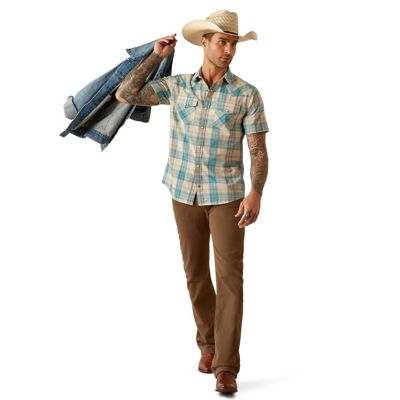 Image showing  Men's Retro Howland Western Short-Sleeve Button-Down Shirt