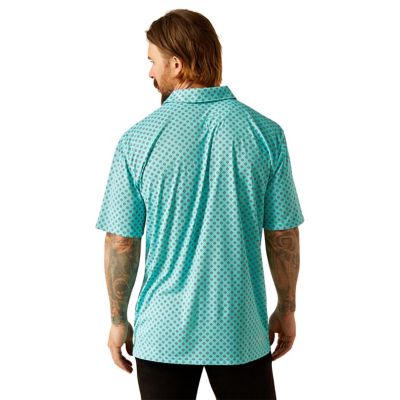 Image showing  Men's Moisture Movement Technology All Over Print Short-Sleeve Polo Shirt