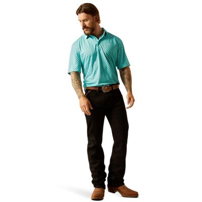 Image showing  Men's Moisture Movement Technology All Over Print Short-Sleeve Polo Shirt