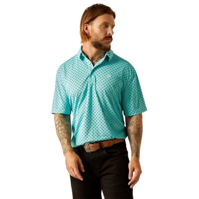 Ariat Men's All Over Print Short Sleeve Polo