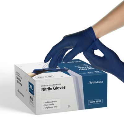 FifthPulse Nitrile Exam Latex Free & Powder Free Gloves - Box of 50 Gloves