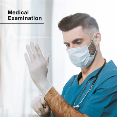 Image showing 3 th FifthPulse Medical Examination Latex Gloves - Powder Free Disposable Gloves - 100 Count