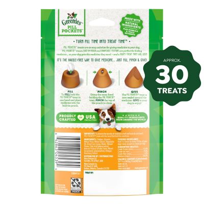 Image showing  Pill Pockets for Dogs Small, Tablet Size Soft Dog Treats, Chicken Flavor, 3.2 oz., Pack of 30