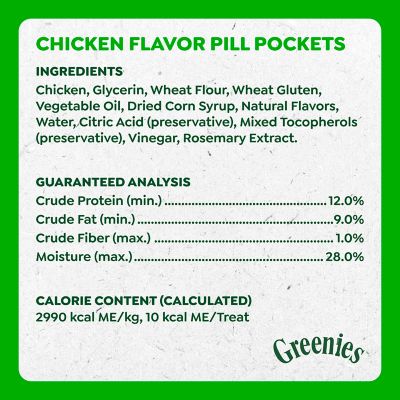 Image showing 8 th Greenies Pill Pockets for Dogs Small, Tablet Size Soft Dog Treats, Chicken Flavor, 3.2 oz., Pack of 30