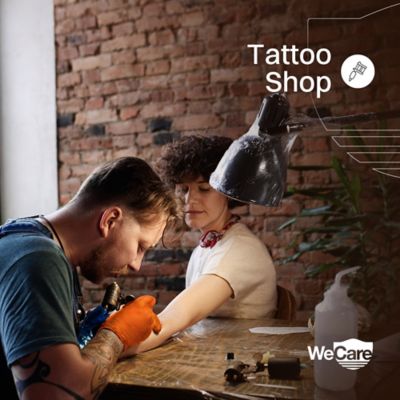 Image showing 4 th WeCare Nitrile Gloves 8 Mil - Heavy Duty Gloves with Diamond Texture Grip - Powder and Latex Free Disposable Gloves - 50 Count