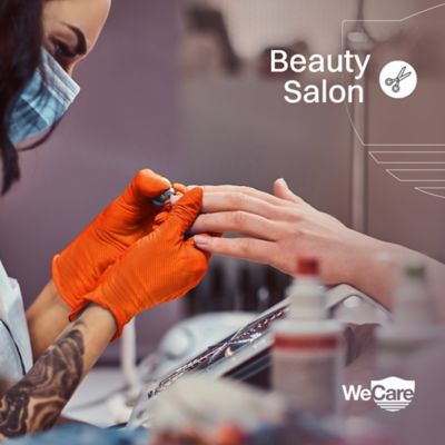 Image showing 3 th WeCare Nitrile Gloves 8 Mil - Heavy Duty Gloves with Diamond Texture Grip - Powder and Latex Free Disposable Gloves - 100 Count