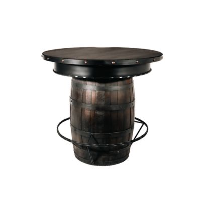 AntlerWorx Whiskey Barrel Oak Table Brown 38 in. H