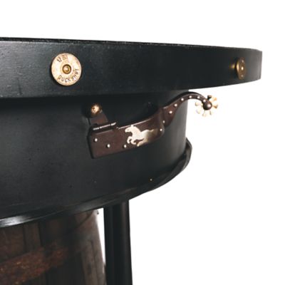 Image showing  3 Rifle Whisky Barrel Oak Table Brown 38 in. H