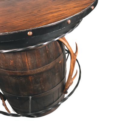 Image showing  Elk Ant Whisky Barrel Oak Table Brown 38 in. H