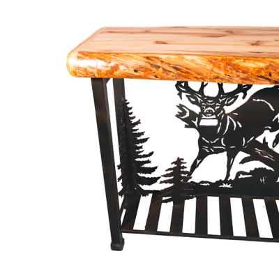 Image showing  Buck Aspen Wood Table Brown Finish 30 in. H