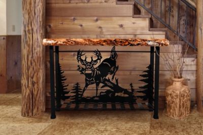 Image showing  Buck Aspen Wood Table Brown Finish 30 in. H