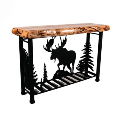 Image showing  Moose Aspen Wood Table Brown Finish 30 in. H