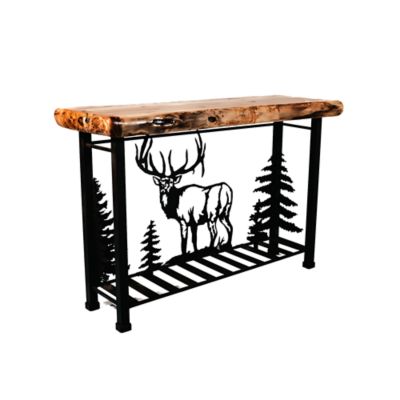 Image showing  Elk Aspen Wood Table Brown Finish 30 in. H