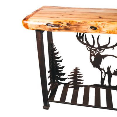 Image showing  Elk Aspen Wood Table Brown Finish 30 in. H