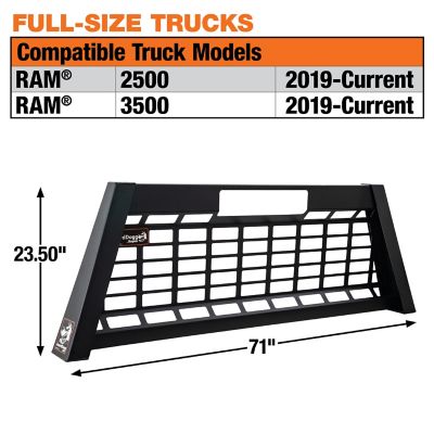 Image showing  GuardDogg Heavy Duty Steel Pick Up Truck Headache Rack with Mounting Brackets for RAM 2500 and 3500