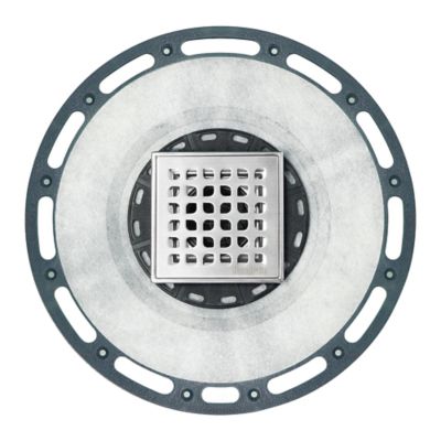 Image showing  4 in. x 4 in. Stainless Steel Square Shower Drain with PVC Bonding Flange, CFD-PVC-4-S06-BR