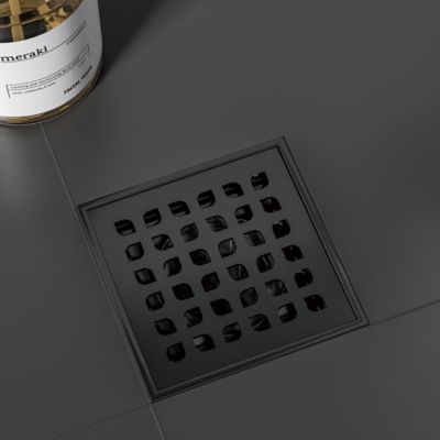 Image showing  4 in. x 4 in. Stainless Steel Square Shower Drain with PVC Bonding Flange, CFD-PVC-4-S06-MB