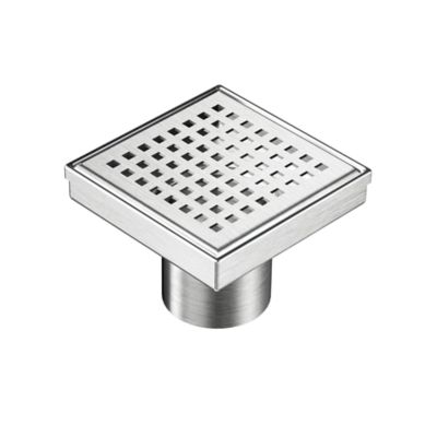 Image showing  4 in. x 4 in. Stainless Steel Square Shower Drain with Square Pattern Surface, ZS3-4-S04-BR