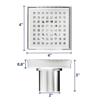 Image showing  4 in. x 4 in. Stainless Steel Square Shower Drain with Square Pattern Surface, ZS3-4-S04-BR