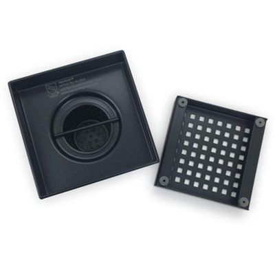 Image showing  4 in. x 4 in. Stainless Steel Square Shower Drain with Square Pattern Surface, ZS3-4-S04-MB