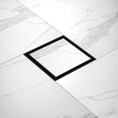 Image showing  4 in. x 4 in. Stainless Steel Square Shower Drain with Tile In Pattern Surface, ZS3-4-T02-MB