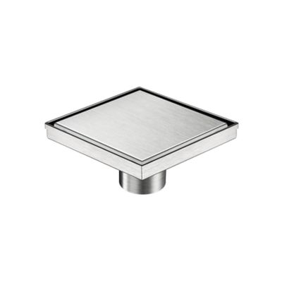 Image showing  6 in. x 6 in. Stainless Steel Square Shower Drain with Tile In Pattern Surface, ZS3-6-T02-BR