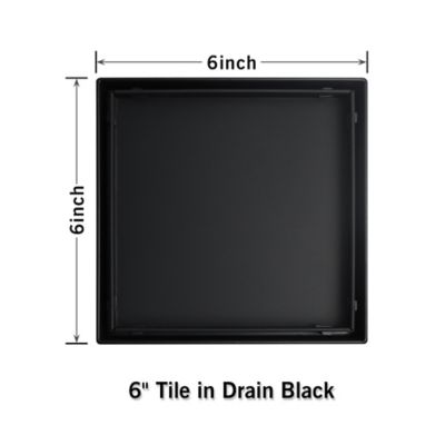 Image showing  6 in. x 6 in. Stainless Steel Square Shower Drain with Tile In Pattern Surface, ZS3-6-T02-MB