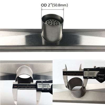 Image showing  18 in. Stainless Steel Linear Shower Drain with Tile In Pattern Surface, ZA3-18-T02-BR