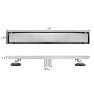 Image showing  18 in. Stainless Steel Linear Shower Drain with Tile In Pattern Surface, ZA3-18-T02-BR