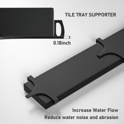 Image showing  18 in. Stainless Steel Linear Shower Drain with Tile In Pattern Surface, ZA3-18-T02-MB
