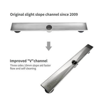 Image showing  24 in. Stainless Steel Linear Shower Drain with Stripe Pattern Surface, ZA3-24-G01-BR