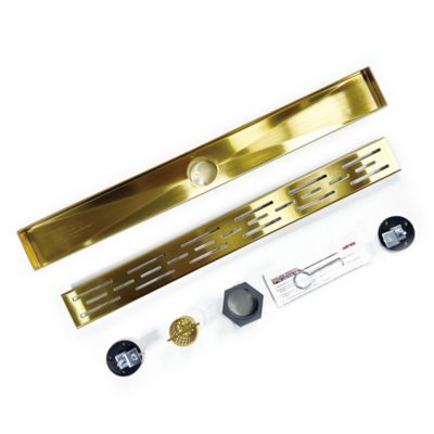 Image showing  24 in. Stainless Steel Linear Shower Drain with Stripe Pattern Surface, ZA3-24-G01-GD