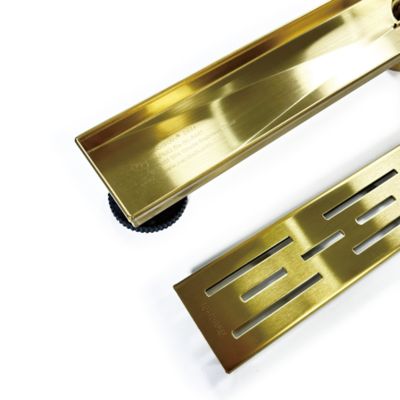 Image showing  24 in. Stainless Steel Linear Shower Drain with Stripe Pattern Surface, ZA3-24-G01-GD