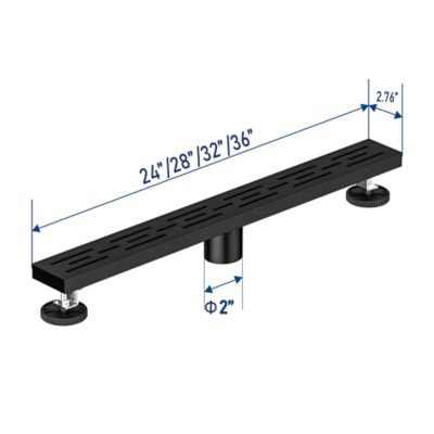 Image showing  24 in. Stainless Steel Linear Shower Drain with Stripe Pattern Surface, ZA3-24-G01-MB