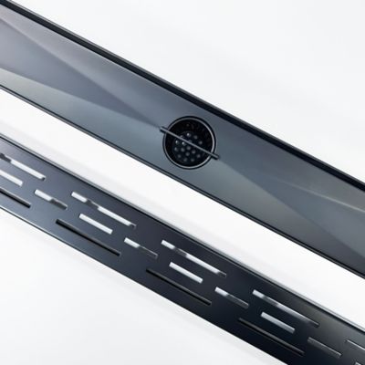 Image showing  24 in. Stainless Steel Linear Shower Drain with Stripe Pattern Surface, ZA3-24-G01-MB