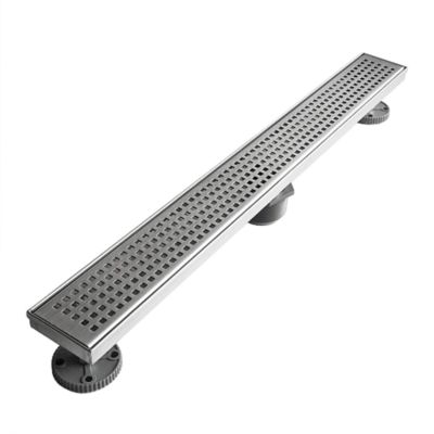 Neodrain 24 in. Stainless Steel Linear Shower Drain with Square Pattern Surface, ZA3-24-G03-BR