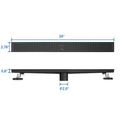 Image showing  24 in. Stainless Steel Linear Shower Drain with Square Pattern Surface, ZA3-24-G03-MB