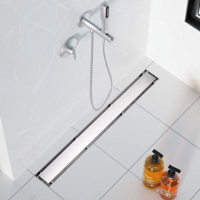 Image showing  24 in. Stainless Steel Linear Shower Drain with Tile In Pattern Surface, ZA3-24-T02-BR