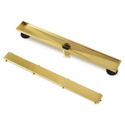 Image showing  24 in. Stainless Steel Linear Shower Drain with Tile In Pattern Surface, ZA3-24-T02-GD