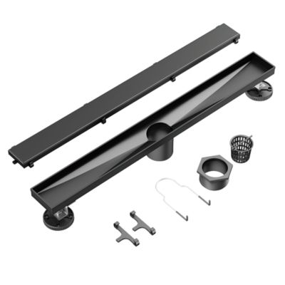 Image showing  24 in. Stainless Steel Linear Shower Drain with Tile In Pattern Surface, ZA3-24-T02-MB