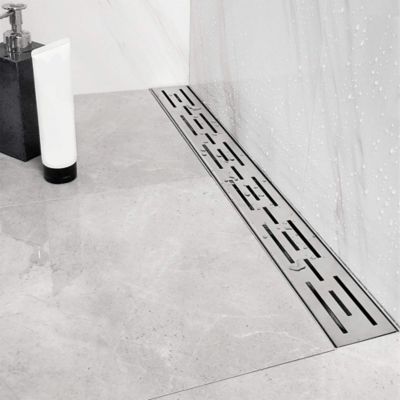 Image showing 6 th Neodrain 36 in. Stainless Steel Linear Shower Drain with Stripe Pattern Surface, ZA3-36-G01-BR